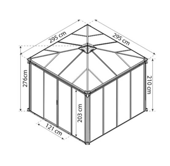 Canopia by Palram - Canopia Tonnelle de jardin fermée Ledro 3X3 Gris - Imagen 2