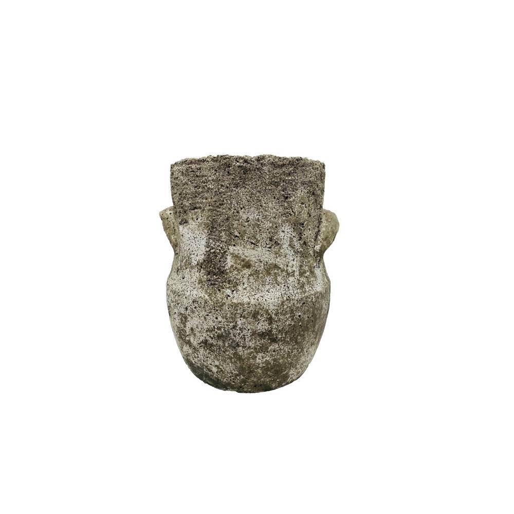 ~ Cache-pot "Antique" en béton gris vieilli Ø19 x 23.5 cm Chemin de campagne - Image 1