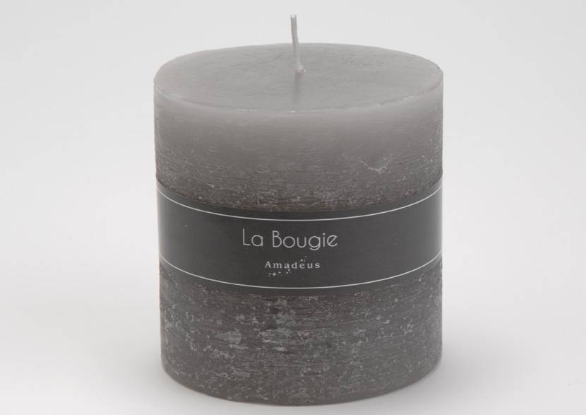 Amadeus - Bougie gros cylindre gris (lot de 6)