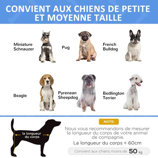 Lit surélevé chien Textilène extérieur intérieur rafraîchissant 91x69cm noir - ComfortXL Outdoor Living - Image 6