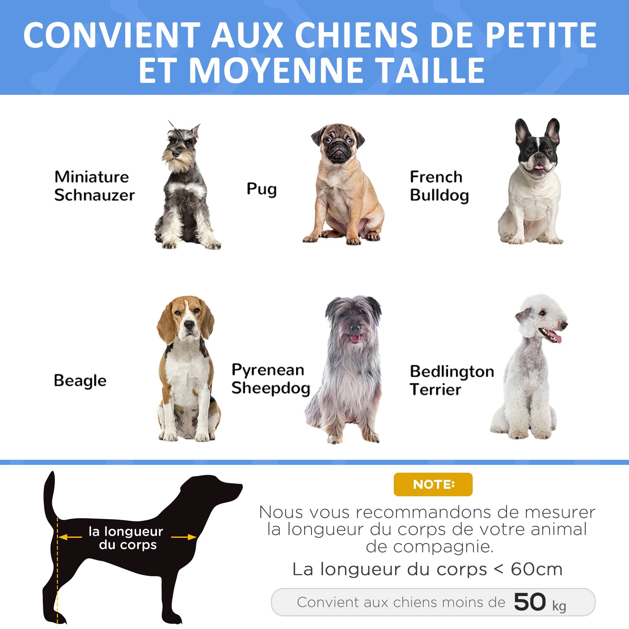 Lit surélevé chien Textilène extérieur intérieur rafraîchissant 91x69cm noir - ComfortXL Outdoor Living - Image 6