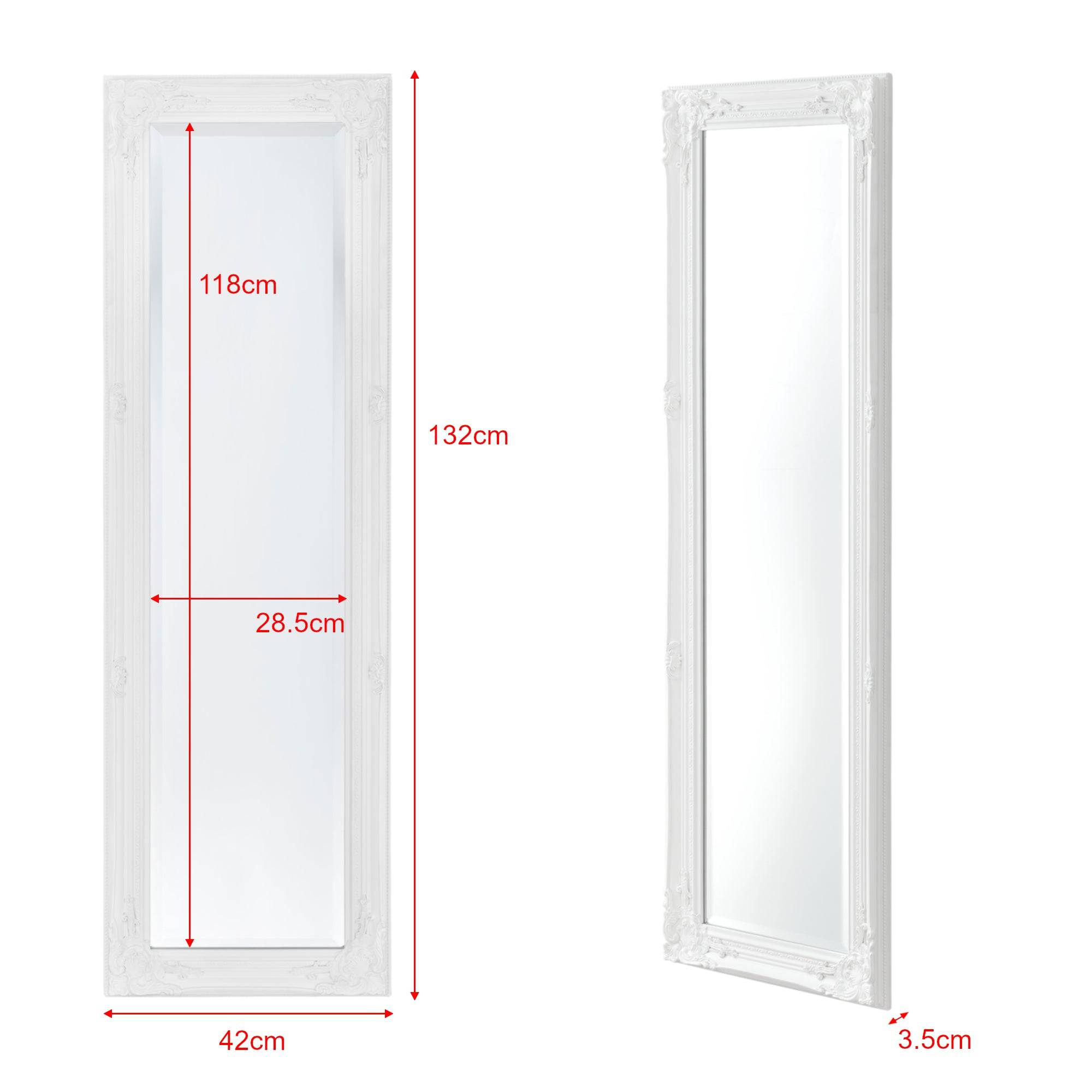 Helloshop26 - Miroir mural 132 x 42 x 3,5 cm blanc - Imagen 3