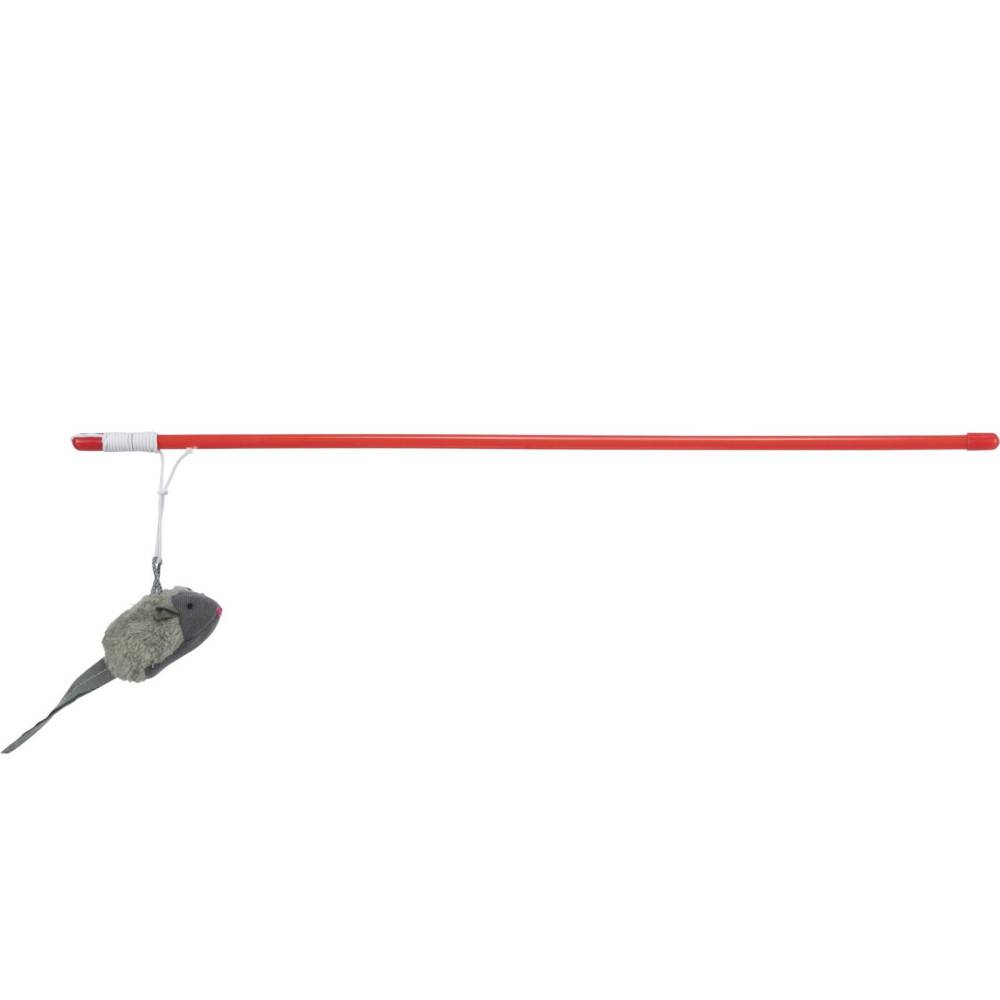 Trixie - Trixie - 1 Cannes à pêche avec souris Squeaky longueur 47 cm pour chat - Imagen 1