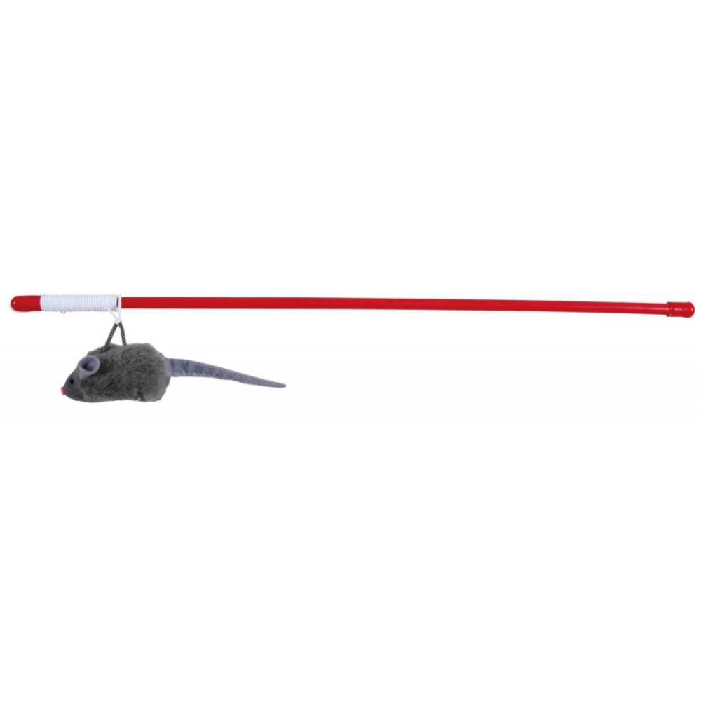 Trixie - Trixie - 1 Cannes à pêche avec souris Squeaky longueur 47 cm pour chat - Imagen 2