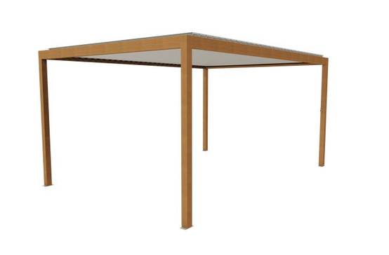 Pergola Bioclimatique Autoportante Motorisée Éclairée Aluminium 5x3,5 Aspect Bois SV ORIAL France - Image 8