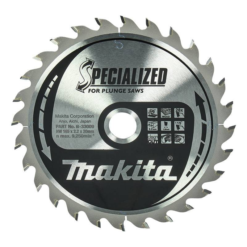 Makita - Lames carbure "Specialized" pour bois, pour scies plongeantes MAKITA - taille Ø 165 mm x 28 Dents - MAKITA ACCESSOIRES - Imagen 1