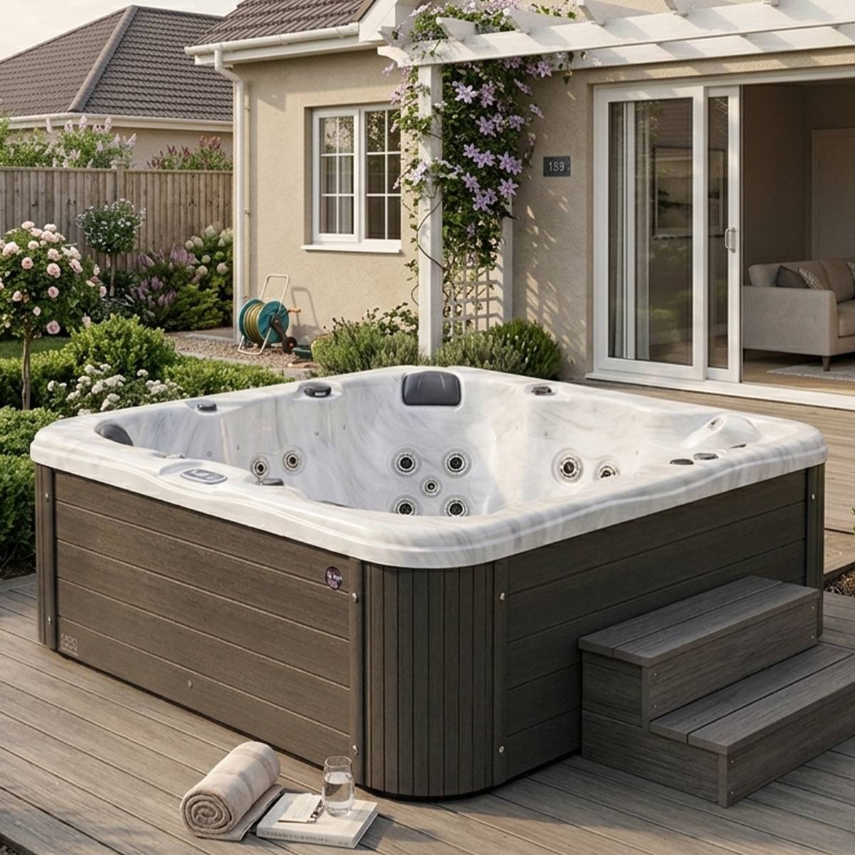 Water Clip - WATERCLIP Spa rigide acrylique KYMA 6 places 25 hydrojets 200 x 200 x 82 cm - Image 4