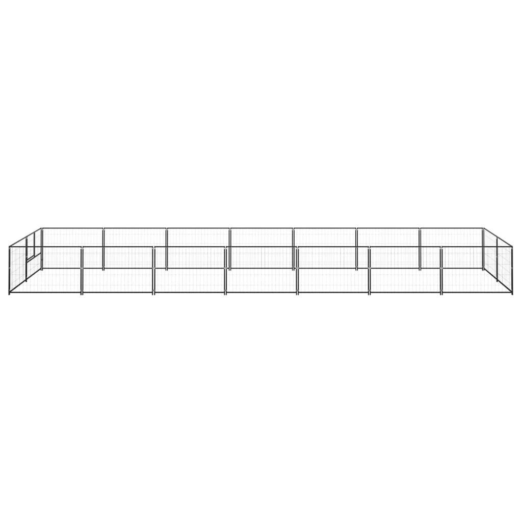 Helloshop26 - Chenil extérieur cage enclos parc animaux chien noir 14 m² acier - Imagen 3