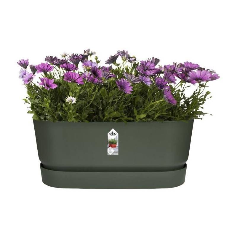 Elho - Planteur Ovale Greenville - Plastique - Avec Roulettes - ø60 - Leaf Green - Imagen 3