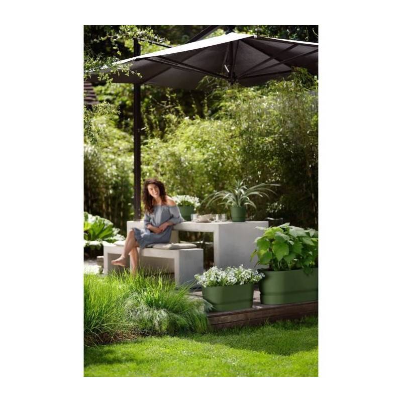 Elho - Planteur Ovale Greenville - Plastique - Avec Roulettes - ø60 - Leaf Green - Imagen 5