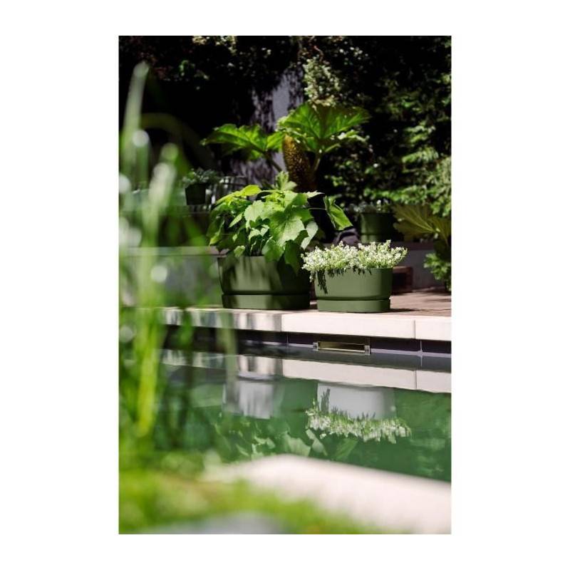 Elho - Planteur Ovale Greenville - Plastique - Avec Roulettes - ø60 - Leaf Green - Imagen 6