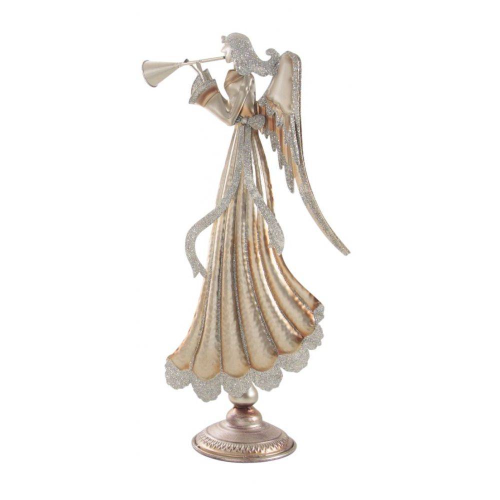 Aubry Gaspard - Statuette ange en métal doré et paillettes - Imagen 2