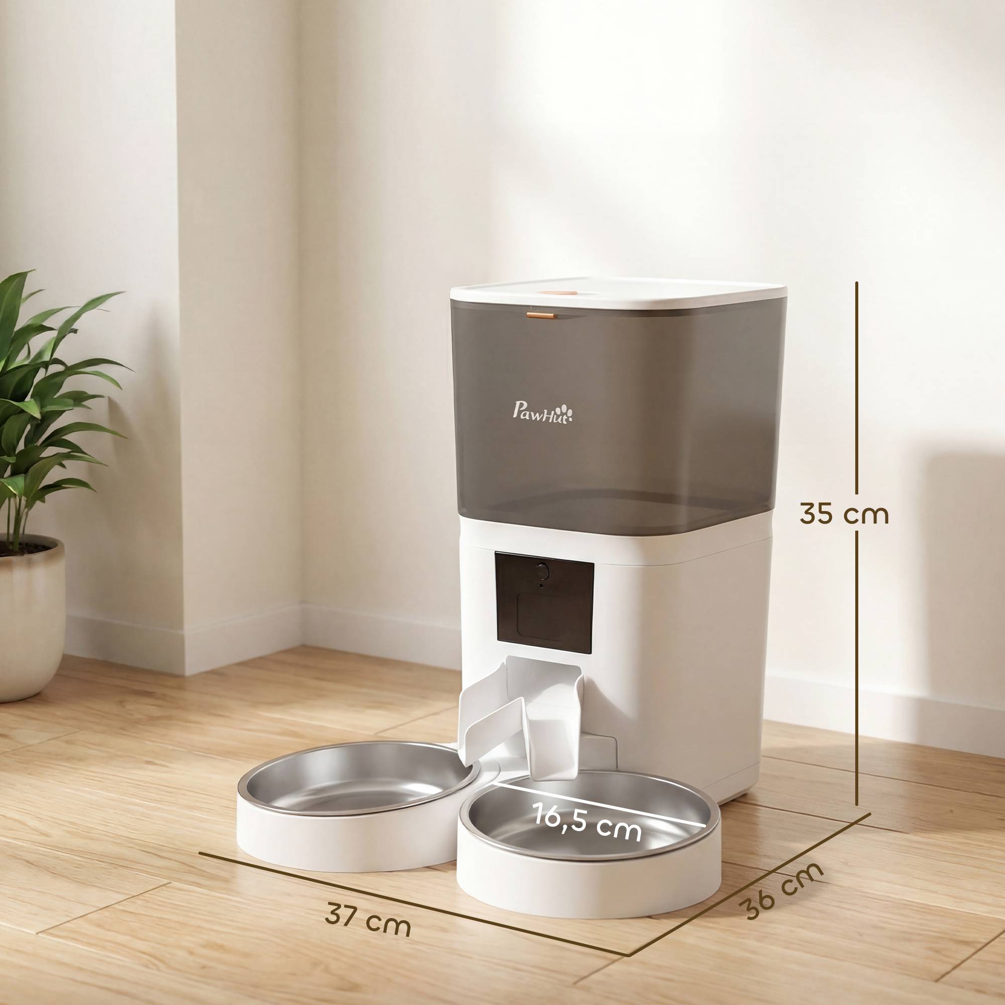 **Distributeur automatique croquettes 6L WiFi 2,4GHz, contrôle app, 2 bols, 1-10 repas, enregistrement vocal 10s, facile nettoyage** - Image 5