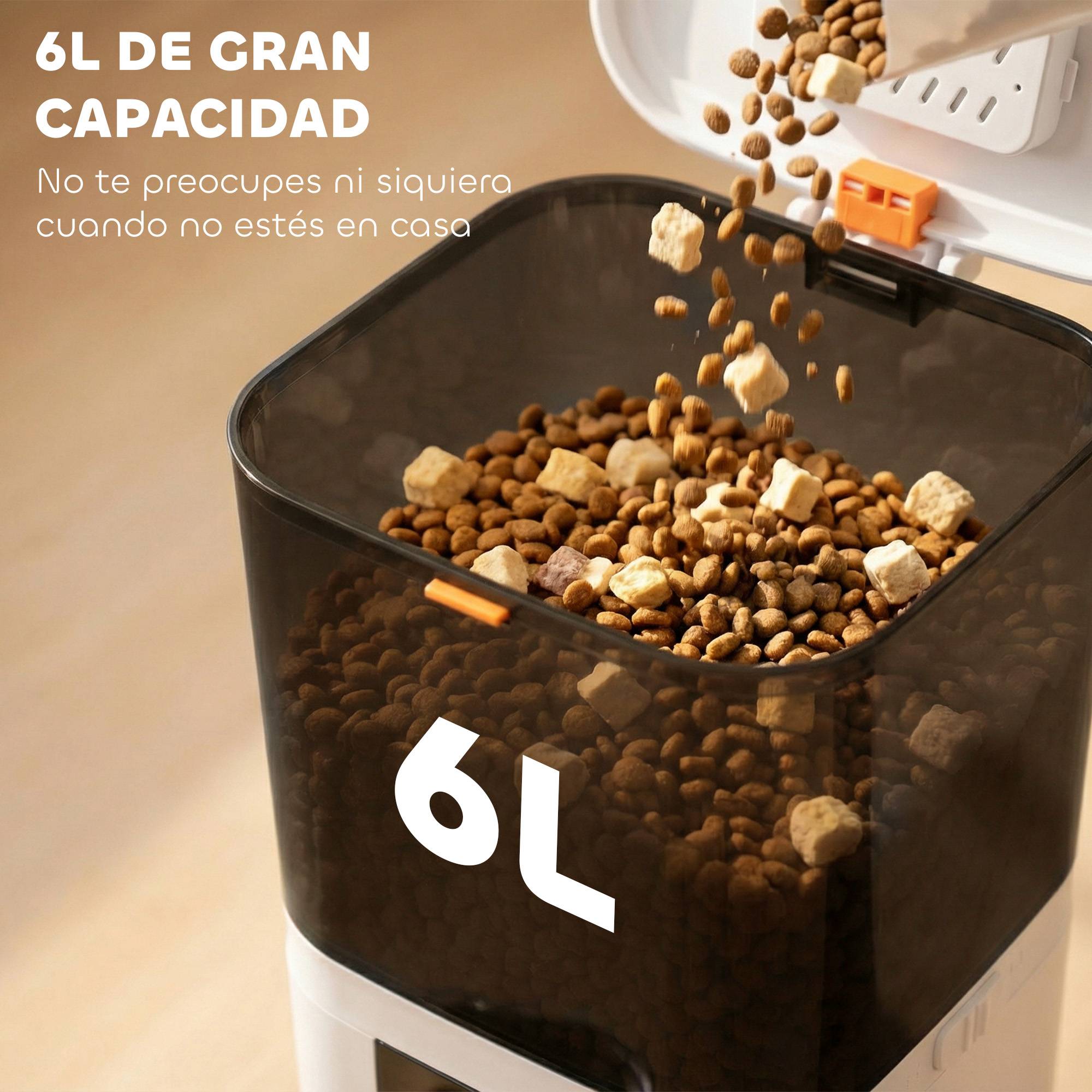 **Distributeur automatique croquettes 6L WiFi 2,4GHz, contrôle app, 2 bols, 1-10 repas, enregistrement vocal 10s, facile nettoyage** - Image 7