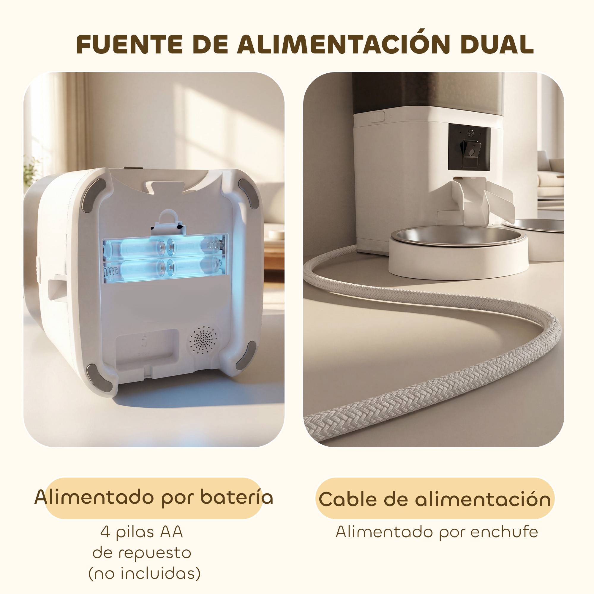 **Distributeur automatique croquettes 6L WiFi 2,4GHz, contrôle app, 2 bols, 1-10 repas, enregistrement vocal 10s, facile nettoyage** - Image 10