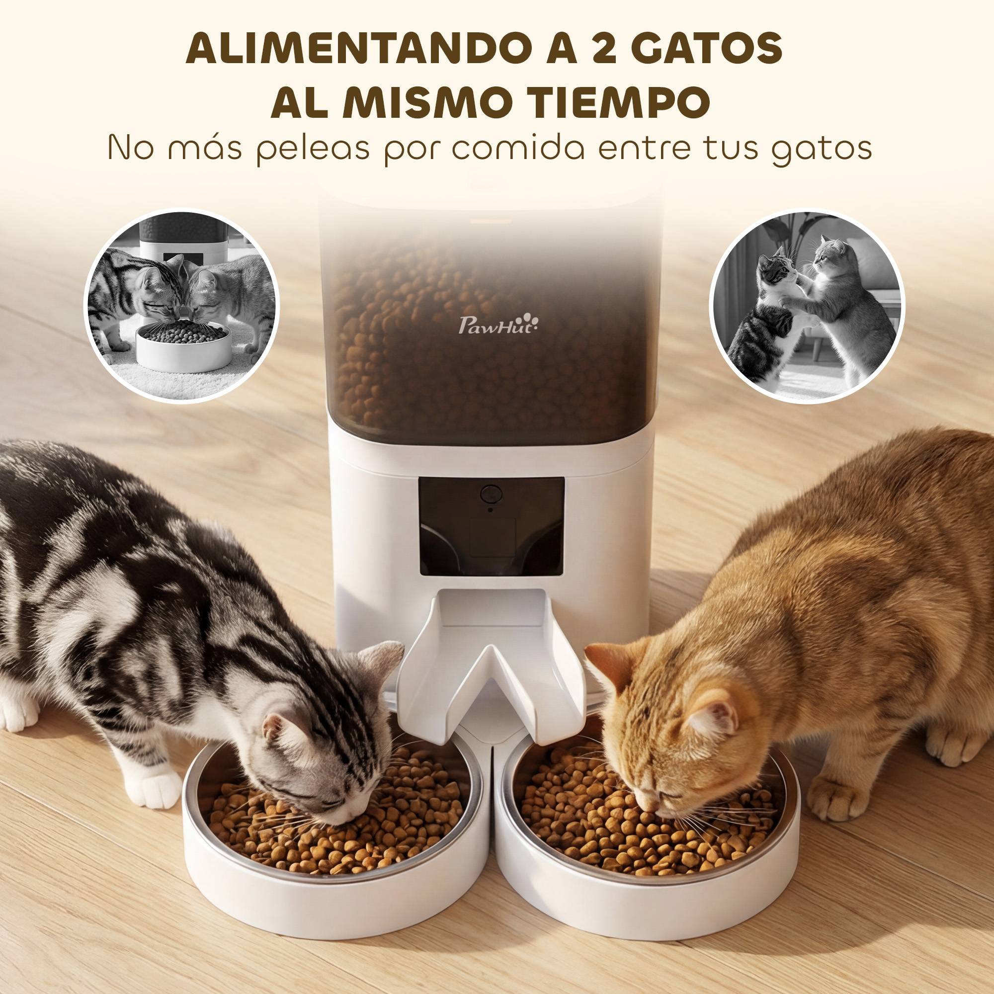 **Distributeur automatique croquettes 6L WiFi 2,4GHz, contrôle app, 2 bols, 1-10 repas, enregistrement vocal 10s, facile nettoyage** - Image 8