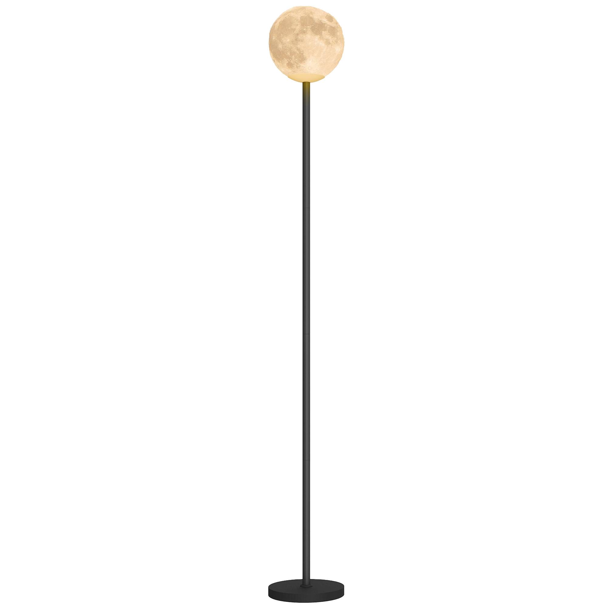 Lampadaire avec abat-jour en forme de lune, interrupteur au pied, 3 températures de couleur, métal, noir - Image 2