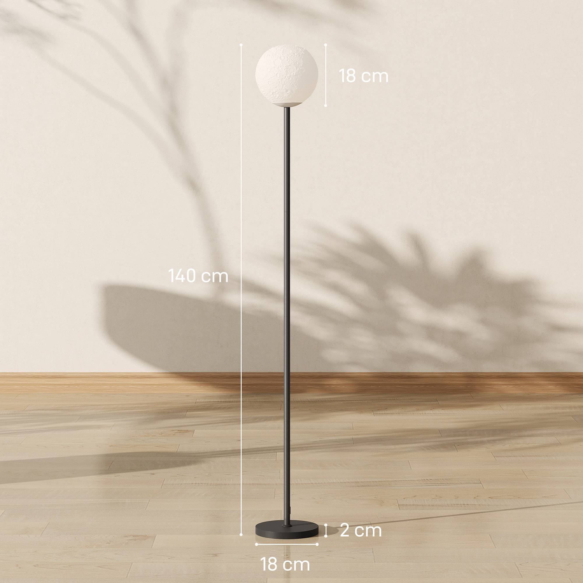 Lampadaire avec abat-jour en forme de lune, interrupteur au pied, 3 températures de couleur, métal, noir - Image 5
