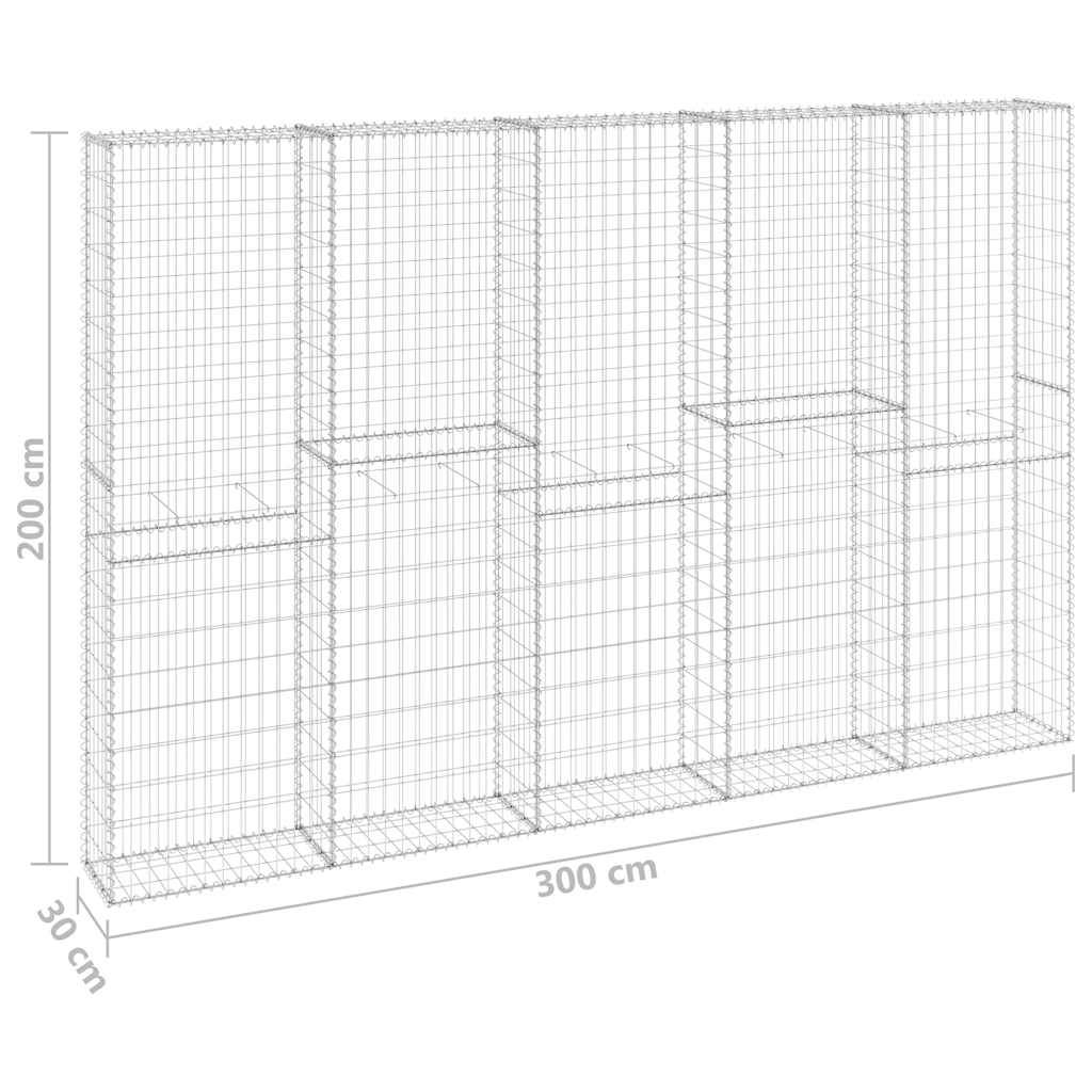 Mur en gabion | Panier de gabion avec couvercles Acier galvanisé 300x30x200 cm - Image 7