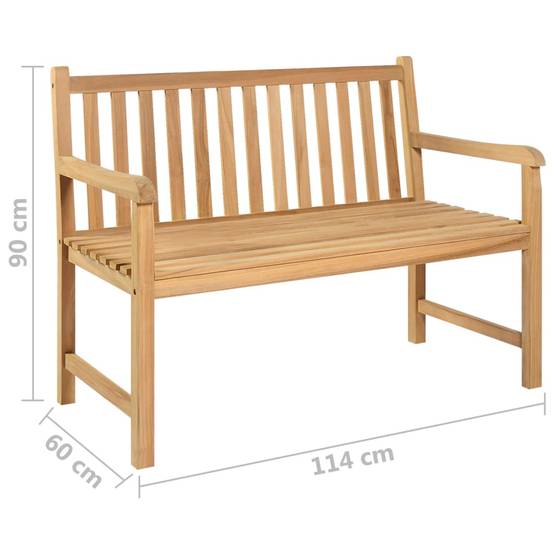 Banc Jardin Teck Massif Poncé Petit Format Haut de Gamme Brun 114 cm – ComfortXL Outdoor Living - Image 6