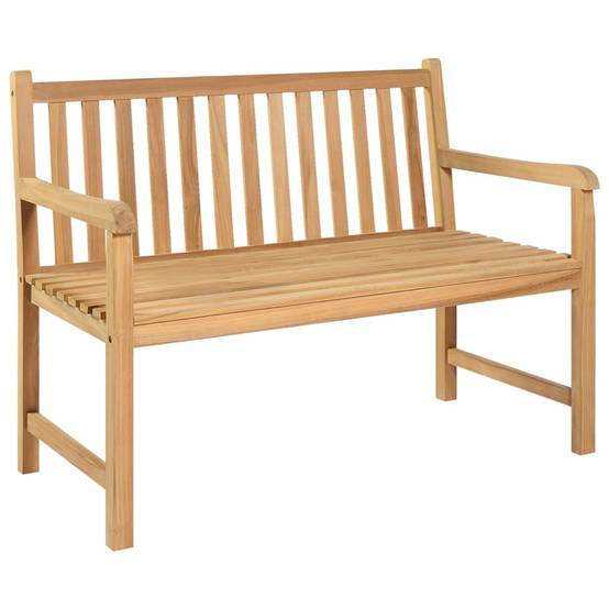 Banc Jardin Teck Massif Poncé Petit Format Haut de Gamme Brun 114 cm – ComfortXL Outdoor Living - Image 1