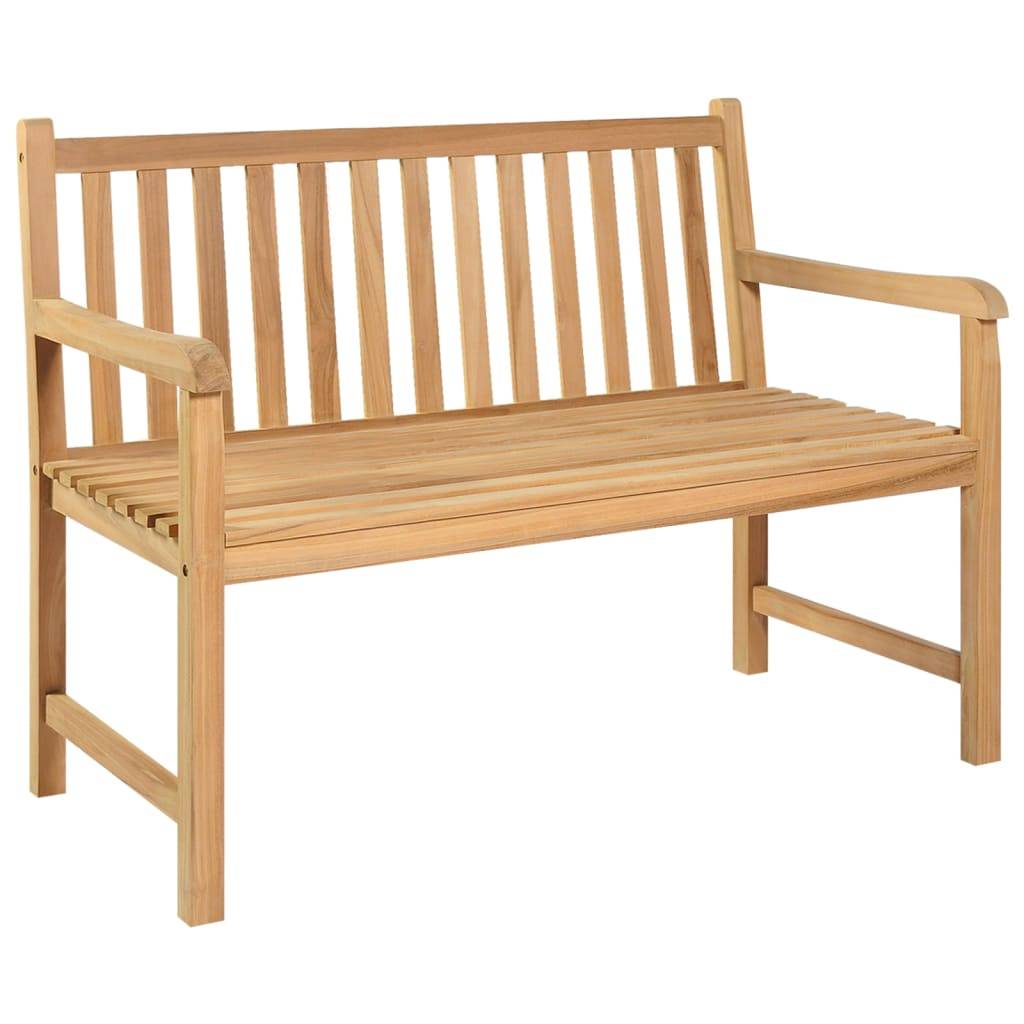 Banc Jardin Teck Massif Poncé Petit Format Haut de Gamme Brun 114 cm – ComfortXL Outdoor Living - Image 1