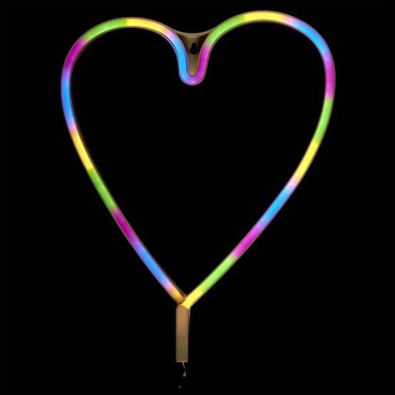 The Home Deco Factory - Lampe LED Effet Néon "Cœur" 30cm Multicolore - Image 2
