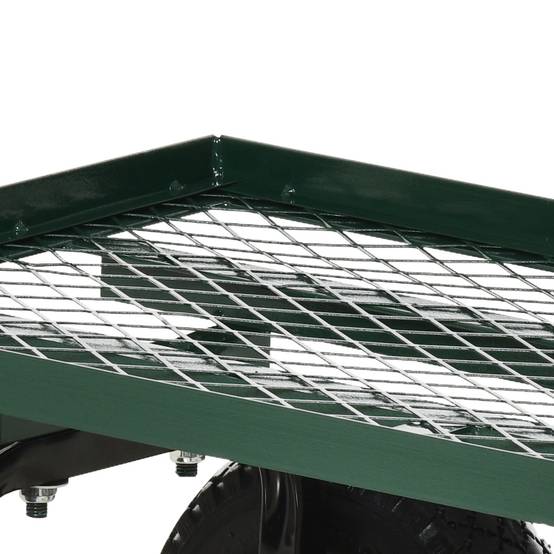 Chariot de transport acier robuste pour jardin extérieur charge 150kg 94x48cm vert - ComfortXL Outdoor Living - Image 9