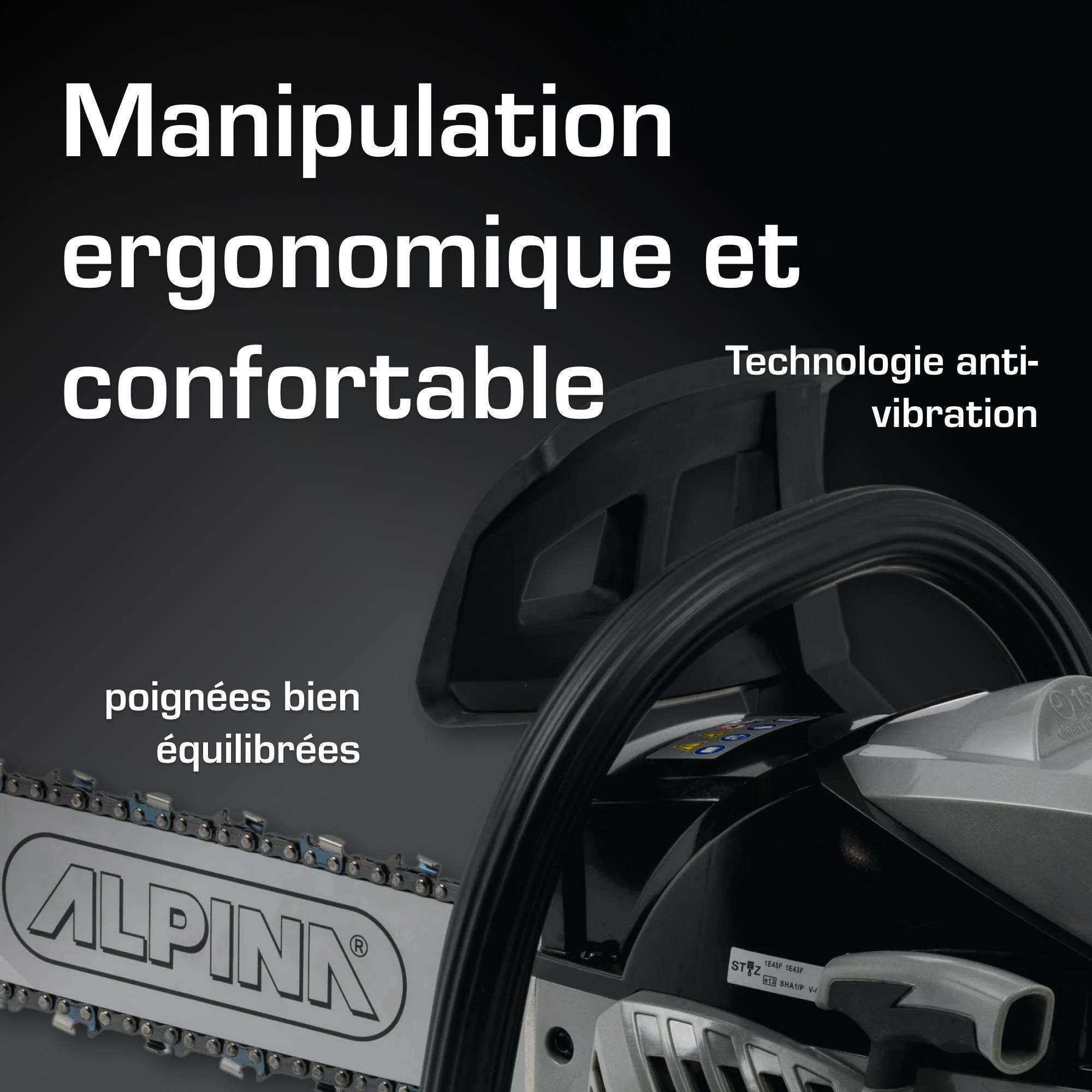 Alpina - Tronçonneuse ACS 46 (18"), Moteur à Essence 45cm³ (1,8kW), Guide-chaîne 45cm - ALPINA - Imagen 5