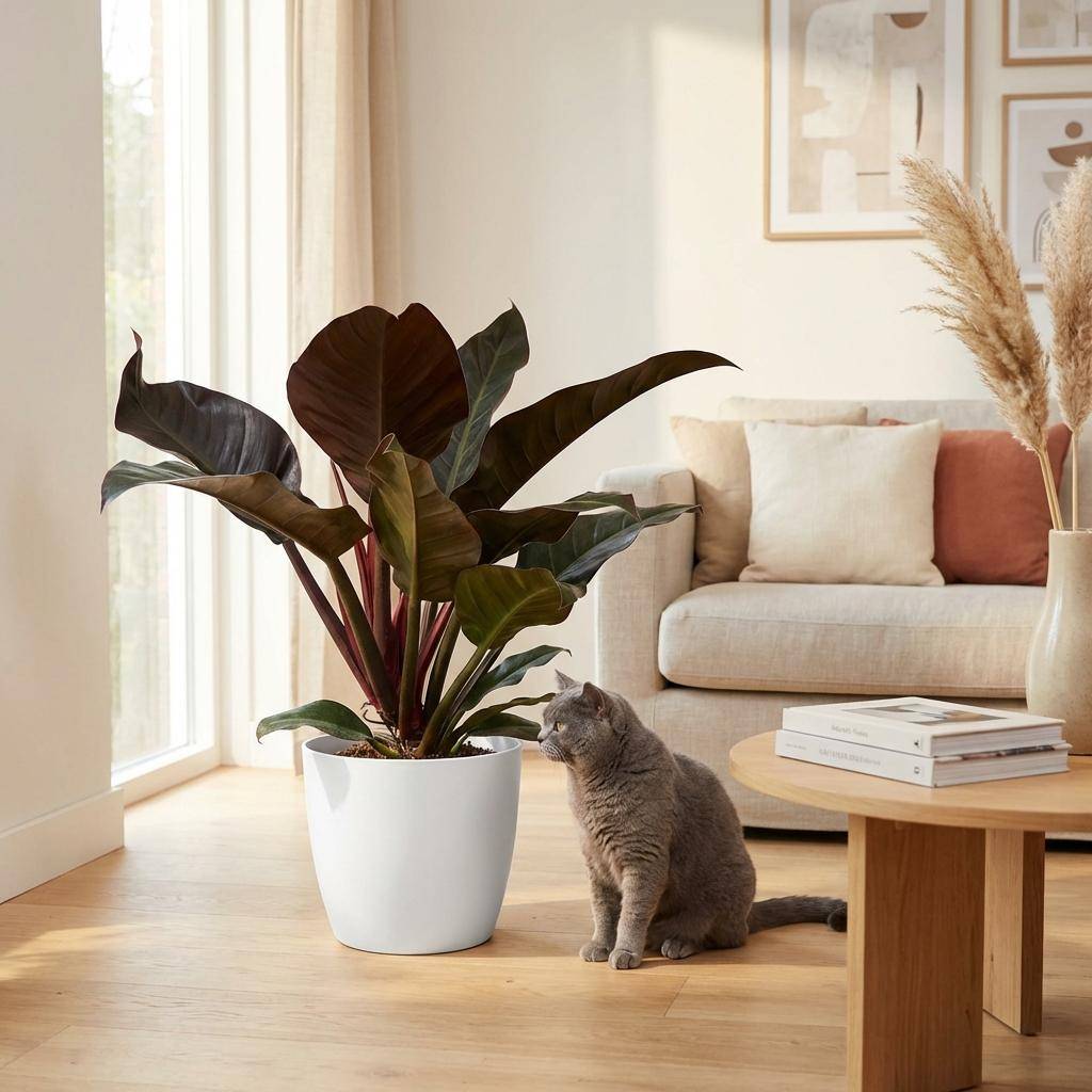 Philodendron Imperial Red - Pot de 19cm - Hauteur 60cm - Blanc - Plantes d'intérieur - Image 3