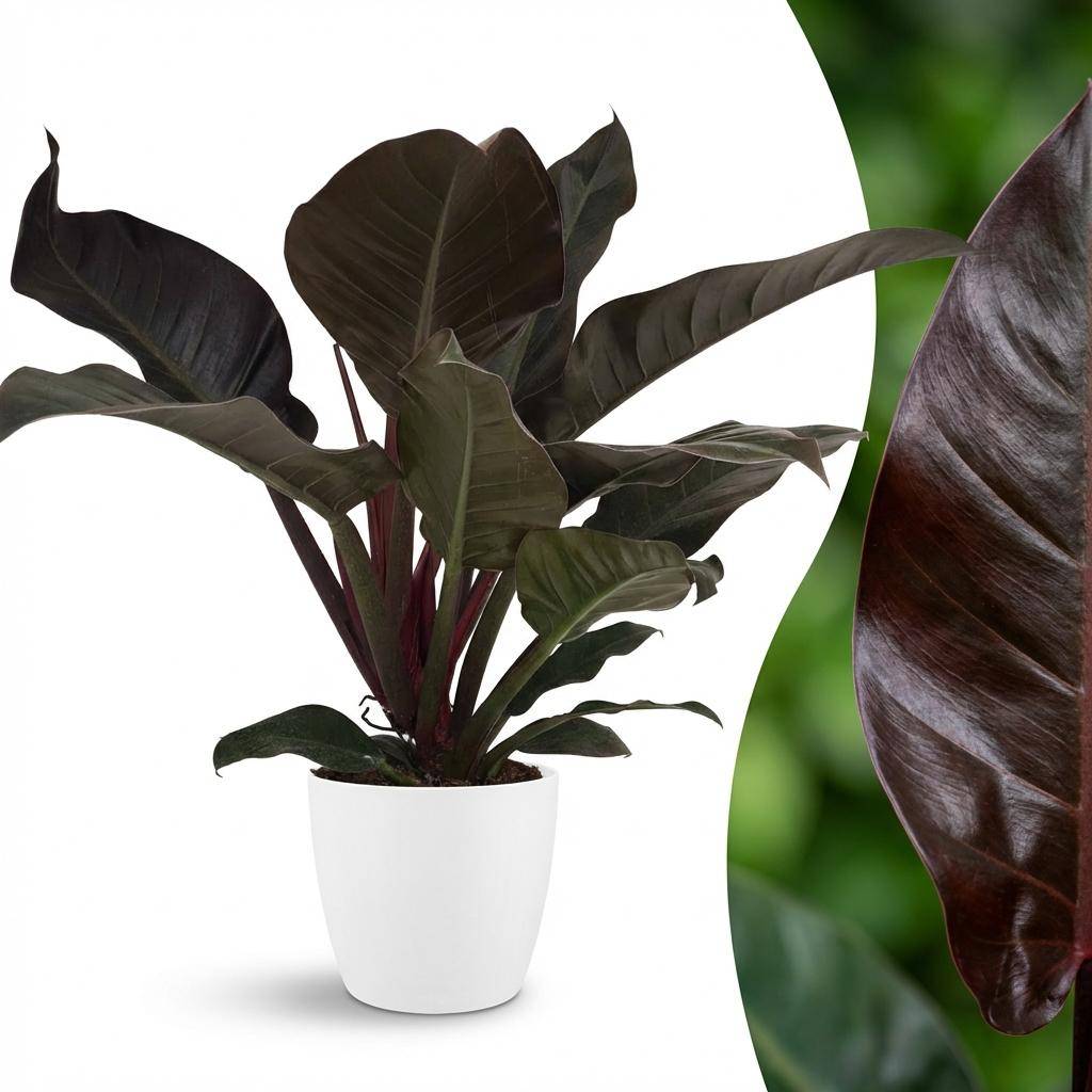 Philodendron Imperial Red - Pot de 19cm - Hauteur 60cm - Blanc - Plantes d'intérieur - Image 2
