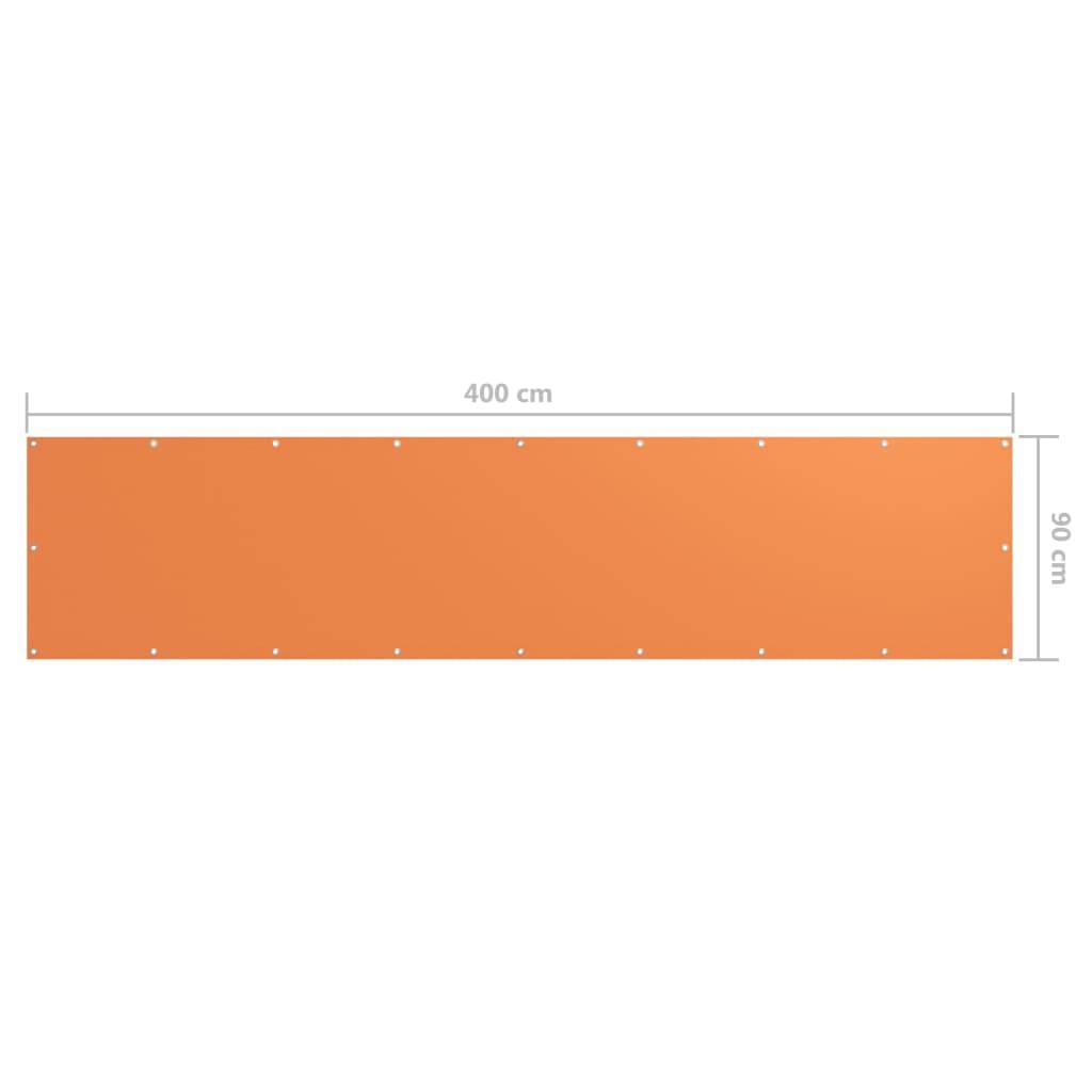 Helloshop26 - Écran de balcon brise pare vue protection confidentialité 90 x 400 cm tissu oxford orange - Imagen 5