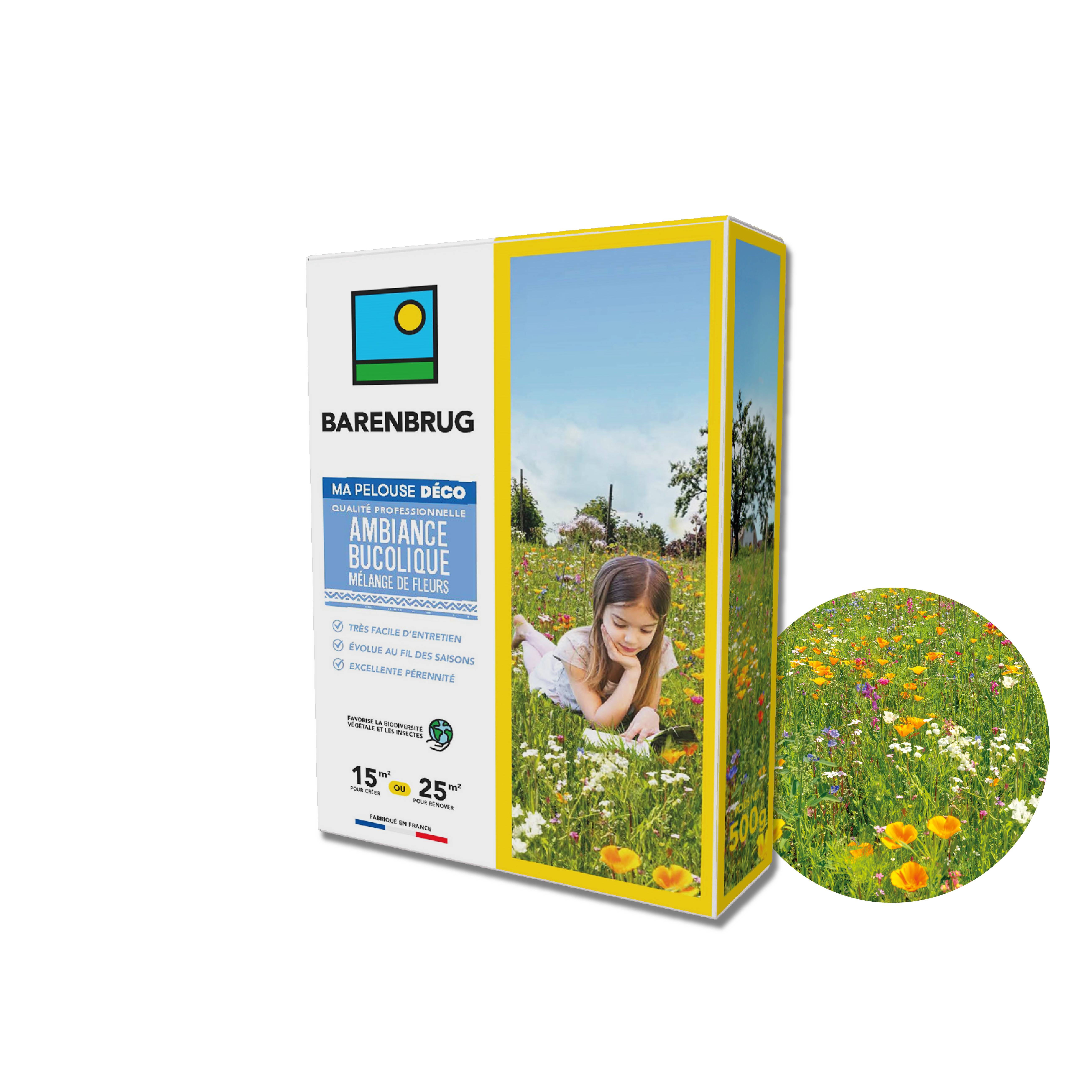Pelouse Ambiance Bucolique - Très Facile d'Entretien - Évolue au Fil des Saisons - Excellente Pérennité - 500G - BARENBRUG - Image 1