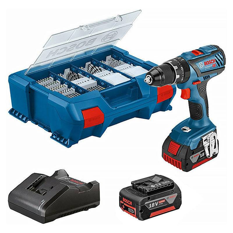 Bosch - Perceuse Visseuse à percussion sans fil BOSCH 06019H110C GSB 18V-21 Professional (2 x 4,0Ah) avec 82 accessoires Bosch - Imagen 1