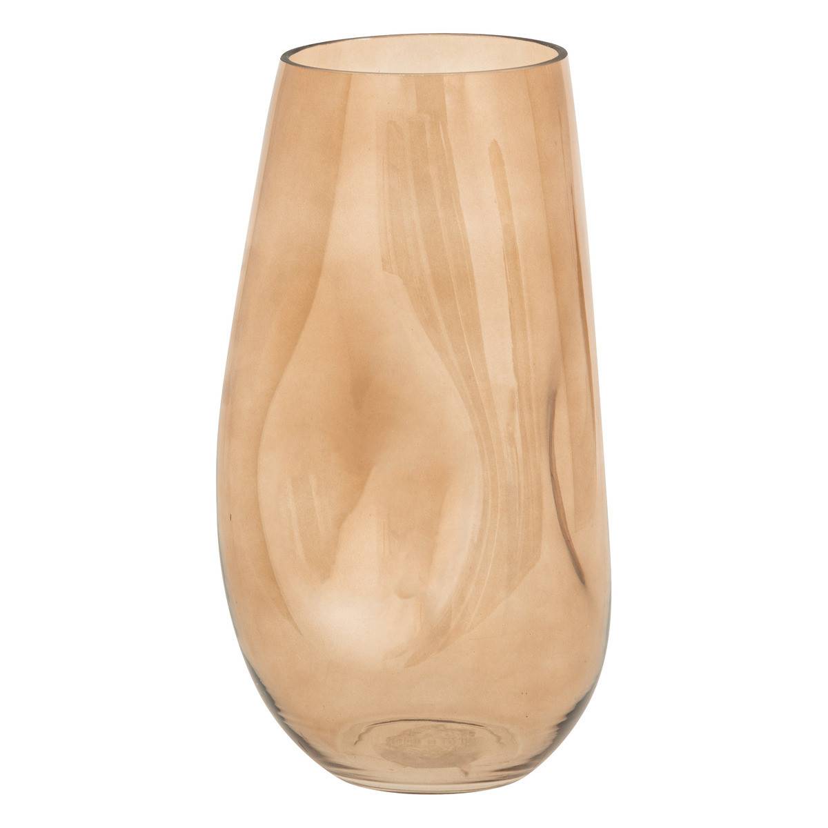 Atmosphera - Vase forme moderne en verre Beige H 33 cm - Imagen 1