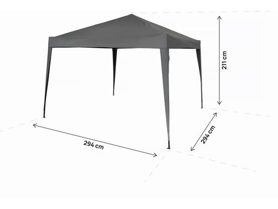 Tonnelle De Jardin Pliante "svetlana 3" - 9 M² - 3 X 3 M - Gris -habitat Et Jardin - Image 4