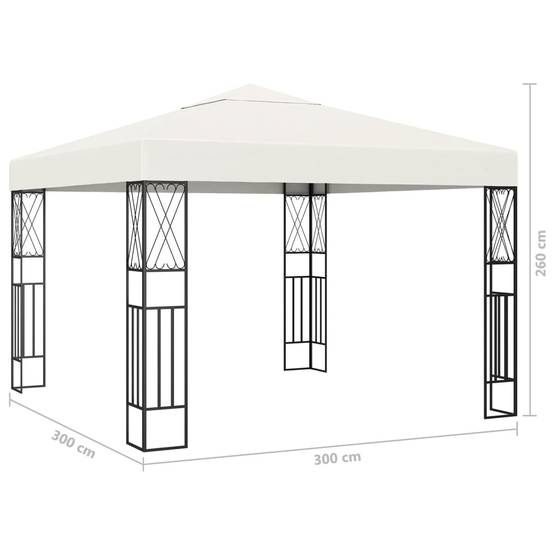 Tonnelle Aluminium Crème avec LED 3 x 3 x 2.6 m - PANGIVO - Image 9