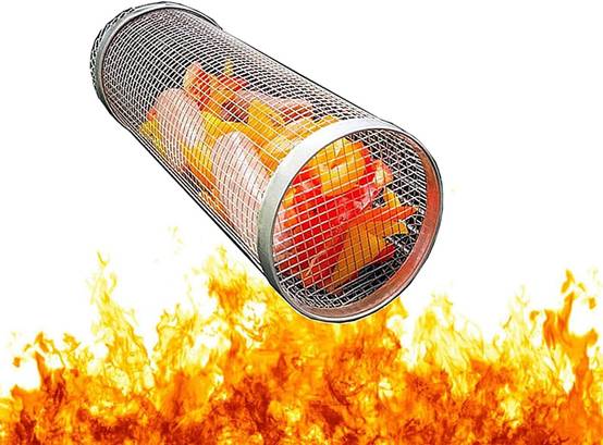 Panier de barbecue - Accessoire en acier inoxydable cylindrique - Lytech - Image 1