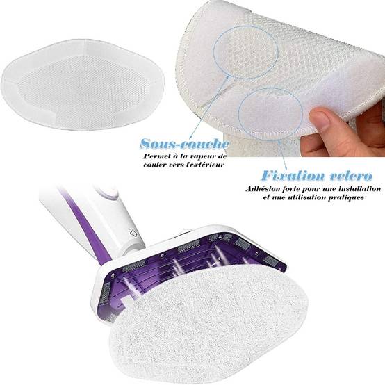 4 Vadrouilles de Rechange Lavables pour Polti Vaporetto Brosse Vaporforce PAEU0332 -IntiMeg - Image 3