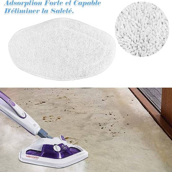 4 Vadrouilles de Rechange Lavables pour Polti Vaporetto Brosse Vaporforce PAEU0332 -IntiMeg - Image 2