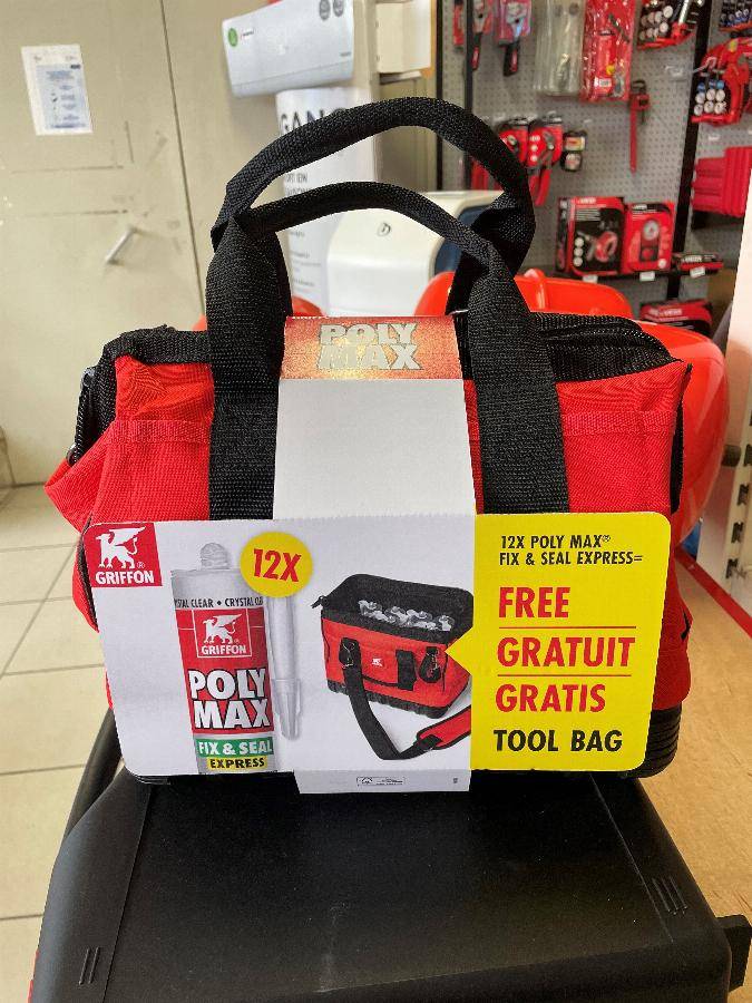 Max bag de 12 Mastic colle Poly Max Fix 1Seal Express Crystal GRIFFON 300 gr - 7000513 - Imagen 2