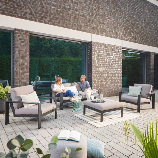 Salon de jardin aluminium HOME DELUXE RIO L - anthracite - Image 3