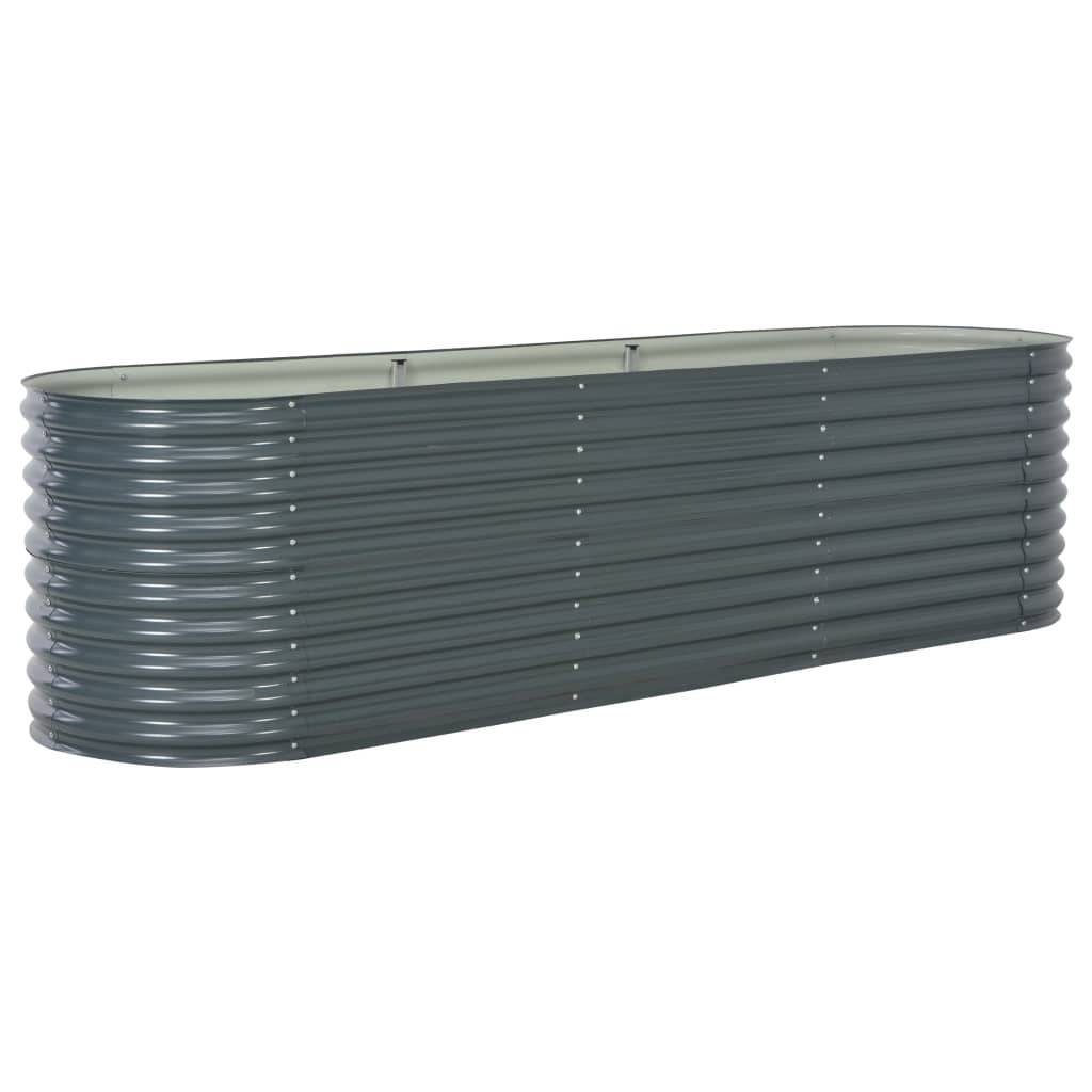 Helloshop26 - Jardinière lit surélevé plantes fleurs jardin 320 x 80 x 81 cm acier galvanisé gris - Imagen 4