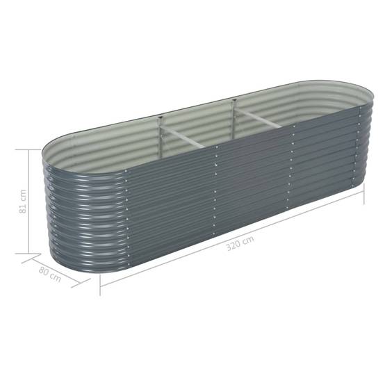 Helloshop26 - Jardinière lit surélevé plantes fleurs jardin 320 x 80 x 81 cm acier galvanisé gris - Image 7