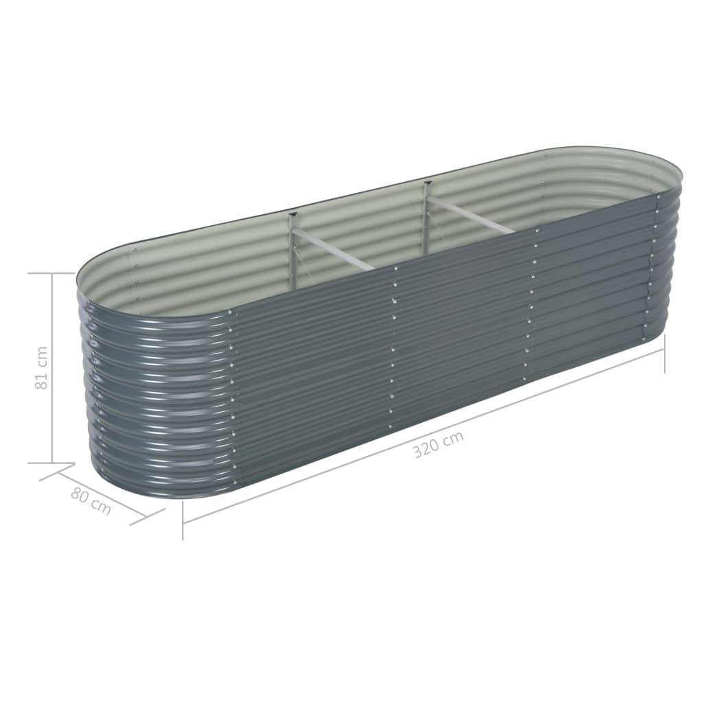 Helloshop26 - Jardinière lit surélevé plantes fleurs jardin 320 x 80 x 81 cm acier galvanisé gris - Imagen 7