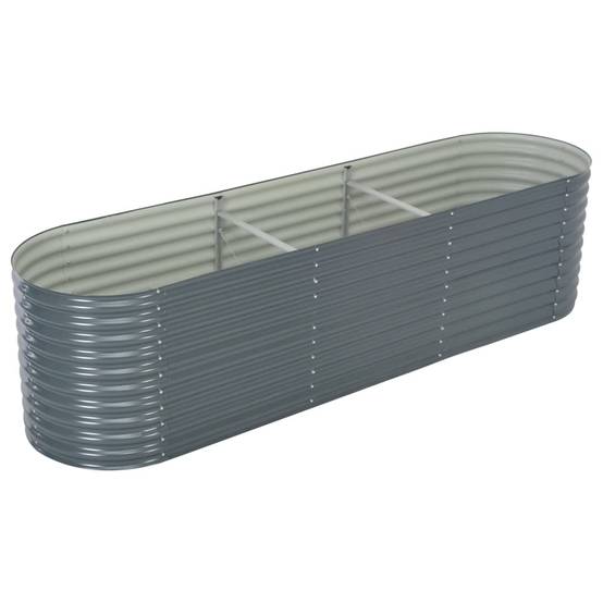 Helloshop26 - Jardinière lit surélevé plantes fleurs jardin 320 x 80 x 81 cm acier galvanisé gris - Image 1