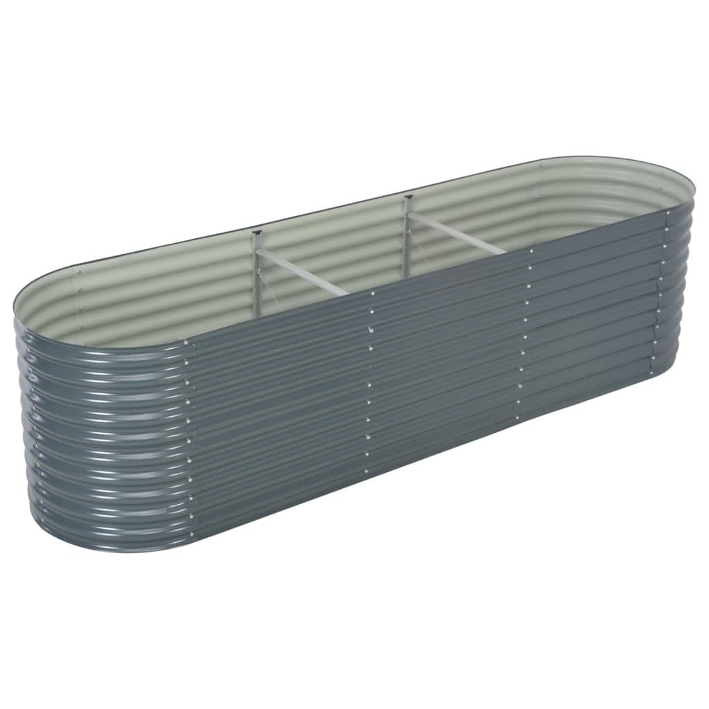 Helloshop26 - Jardinière lit surélevé plantes fleurs jardin 320 x 80 x 81 cm acier galvanisé gris - Imagen 1