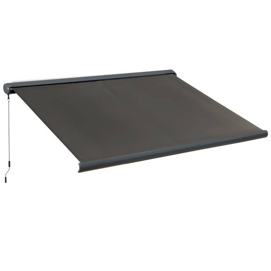 Store banne motorisé coffre intégral aluminium terrasse protection UV 3x2,5m gris foncé - ComfortXL Outdoor Living - Image 2