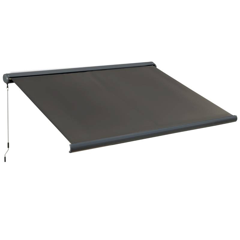 Store banne motorisé coffre intégral aluminium terrasse protection UV 3x2,5m gris foncé - ComfortXL Outdoor Living - Image 2