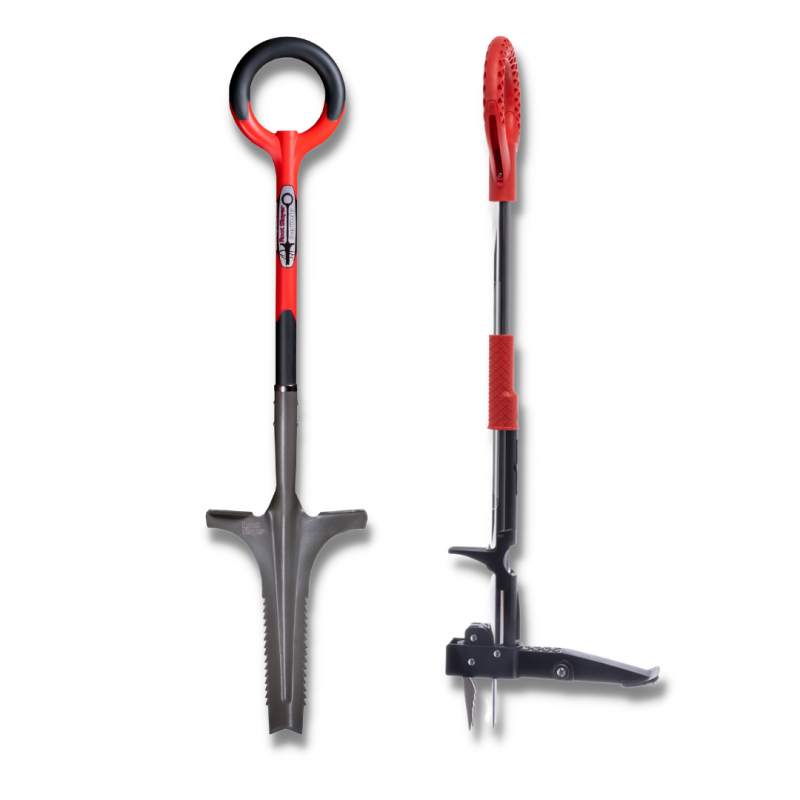 Désherbeur lame en V + Extracteur de mauvaises herbes | ROOTSLAYER | Outils de Jardin multifonction | Facile d'utilisation | Acier de carbone- VENTEO - Image 1